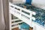 Weißes Kinder-Hochbett 90 x 190 cm | Massivholz: Buche | Weiß Lackiert | umbaubar in Einzelbett | Premium-Qualität | inkl. Rollrost Abbildung