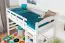 Weißes Kinder-Hochbett 90 x 190 cm | Massivholz: Buche | Weiß Lackiert | umbaubar in Einzelbett | Premium-Qualität | inkl. Rollrost Abbildung