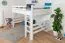 Kinderhochbett 140 x 190 cm | Massivholz: Buche | Weiß Lackiert | umbaubar in Einzelbett | Premium-Qualität | inkl. Rollrost Abbildung