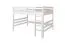 Kinderhochbett 140 x 190 cm | Massivholz: Buche | Weiß Lackiert | umbaubar in Einzelbett | Premium-Qualität | inkl. Rollrost Abbildung