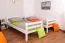 Kinderstockbett 90 x 200 cm | Massivholz: Buche | Weiß Lackiert | umbaubar in 2 Einzelbetten | Premium-Qualität | inkl. Rollroste Abbildung