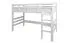 Weißes Kinder-Hochbett 90 x 200 cm | Massivholz: Buche | Weiß Lackiert | umbaubar in Einzelbett | Premium-Qualität | inkl. Rollrost Abbildung