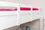 Weißes Kinder-Hochbett 120 x 200 cm | Massivholz: Buche | Weiß Lackiert | umbaubar in Einzelbett | Premium-Qualität | inkl. Rollrost Abbildung