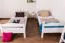 Kinderzimmer-Etagenbett 90 x 190 cm | Massivholz: Buche | Weiß Lackiert | umbaubar in 2 Einzelbetten | Premium-Qualität | inkl. Rollroste Abbildung