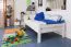 Bettrahmen für Kinder / Kinderbett 90 x 200 cm | Massivholz: Buche | Weiß Lackiert | besonders hohe Qualität Abbildung