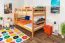 Jugendstockbett 120 x 200 cm | Massivholz: Buche | Natur Lackiert | umbaubar in 2 Einzelbetten | Premium-Qualität | inkl. Rollroste Abbildung