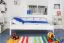 Bettrahmen für Kinder / Kinderbett 90 x 190 cm | Massivholz: Buche | Weiß Lackiert | besonders hohe Qualität Abbildung