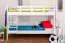 Kinderstockbett 90 x 200 cm | Massivholz: Buche | Weiß Lackiert | umbaubar in 2 Einzelbetten | Premium-Qualität | inkl. Rollroste Abbildung