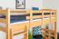 Kinderzimmer-Hochbett 90 x 190 cm | Massivholz: Buche | Natur Lackiert | umbaubar in Einzelbett | Premium-Qualität | inkl. Rollrost Abbildung