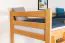Kinderzimmer-Hochbett 90 x 190 cm | Massivholz: Buche | Natur Lackiert | umbaubar in Einzelbett | Premium-Qualität | inkl. Rollrost Abbildung