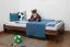 Bettrahmen für Kinder / Kinderbett 90 x 200 cm | Massivholz: Kiefer | Nuss Lackiert | inkl. Rollrost Abbildung