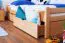Kinderzimmer-Bett 90 x 200 cm | inkl. Stauraum / 2 Schubladen | Massivholz: Buche | Natur Lackiert | inkl. Lattenrost Abbildung