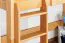 Umbaubares Kinderhochbett 90 x 200 cm | Massivholz: Buche | Natur Lackiert | umbaubar in Einzelbett | inkl. Rollrost Abbildung