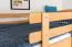 Kinderzimmer-Hochbett 90 x 190 cm | Massivholz: Buche | Natur Lackiert | umbaubar in Einzelbett | Premium-Qualität | inkl. Rollrost Abbildung