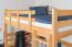 Jugendzimmer-Hochbett 160 x 200 cm | Massivholz: Buche | Natur Lackiert | umbaubar in Einzelbett | Premium-Qualität | inkl. Rollrost Abbildung