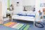 Bettrahmen für Kinder / Kinderbett 90 x 190 cm | Massivholz: Buche | Weiß Lackiert | besonders hohe Qualität Abbildung