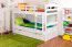 Etagenbett mit Stauraum / 2 Schubkästen für Kinder 90 x 200 cm | Massivholz: Buche | Weiß Lackiert | umbaubar in 2 Einzelbetten | Premium-Qualität | inkl. Rollroste Abbildung