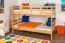 Stockbett für Jugendliche 120 x 200 cm | Massivholz: Buche | Natur Lackiert | umbaubar in 2 Einzelbetten | inkl. Rollroste Abbildung