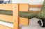 Etagenbett + Bettkasten für Jugendliche 90 x 200 cm | Massivholz: Buche | Natur Lackiert | umbaubar in 2 Einzelbetten | inkl. Bettkasten | inkl. Rollroste Abbildung