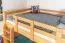 Stockbett für Jugendliche 140 x 200 cm | Massivholz: Buche | Natur Lackiert | umbaubar in 2 Einzelbetten | inkl. Rollroste Abbildung