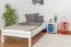Bettrahmen für Kinder / Kinderbett 90 x 200 cm | Massivholz: Kiefer | Weiß Lackiert Abbildung