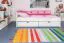 Bettrahmen für Kinder / Kinderbett 90 x 200 cm | Massivholz: Buche | Weiß Lackiert | inkl. 2 Schubladen und Lattenrost | besonders hohe Qualität Abbildung