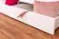 90 x 200 cm Etagenbett mit Stauraum / 2 Schubkästen für Kinder Massivholz: Buche | Weiß Lackiert | umbaubar in 2 Einzelbetten | Premium-Qualität | inkl. Rollroste Abbildung