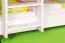 Etagenbett + Ausziehbett für Kinder 90 x 200 cm | Massivholz: Buche | Weiß Lackiert | inkl. Bettkasten | umbaubar in 2 Einzelbetten | inkl. Rollroste Abbildung