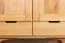 Kleiderschrank | 2 Drehtüren | 6 Fächer | 2 Schubladen | mit Kleiderstange | 90 cm breit | Massivholz | Farbe: Natur Abbildung