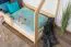 Kinderbett 80 x 160 cm | Massivholz: Kiefer | Natur Lackiert Abbildung