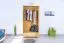 Kleiderschrank | 2 Drehtüren | 1 Schublade | 1 Fach | mit Kleiderstange | 102 cm breit | Massivholz | Farbe: Natur Abbildung