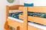 Stockbett für Kinder 90 x 200 cm | Massivholz: Buche | Natur Lackiert | umbaubar in 2 Einzelbetten | inkl. Rollroste Abbildung