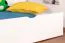 Etagenbett + Ausziehbett für Kinder 90 x 200 cm | Massivholz: Buche | Weiß Lackiert | inkl. Bettkasten | umbaubar in 2 Einzelbetten | inkl. Rollroste Abbildung