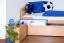 Kinderbett 90 x 200 cm mit Ausziehbett/Bettkasten 90 x 190 cm als Gästebett | Massivholz: Buche | Natur Lackiert | inkl. 2. Liegeplatz 90 x 190 cm ausziehbar und 2 Rollrost Abbildung