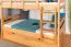Etagenbett + Bettkasten für Jugendliche 90 x 200 cm | Massivholz: Buche | Natur Lackiert | umbaubar in 2 Einzelbetten | inkl. Bettkasten | inkl. Rollroste Abbildung