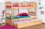Etagenbett + Ausziehbett für Kinder 90 x 200 cm | Massivholz: Buche | Natur Lackiert | inkl. Stauraum/Ausziehbett | umbaubar in 2 Einzelbetten | inkl. Rollroste Abbildung