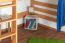 Hochbett für Kinder 120 x 200 cm | Massivholz: Buche | Natur Lackiert | umbaubar in Einzelbett | Premium-Qualität | inkl. Rollrost Abbildung