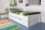 Bettrahmen für Kinder / Kinderbett 90 x 200 cm | Massivholz: Buche | Weiß Lackiert | inkl. 2 Schubladen und Lattenrost | besonders hohe Qualität Abbildung