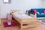 Kinderbett 90 x 200 cm | Massivholz: Kiefer | Natur Lackiert Abbildung