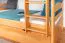 Etagenbett + Bettkasten für Jugendliche 90 x 200 cm | Massivholz: Buche | Natur Lackiert | umbaubar in 2 Einzelbetten | inkl. Bettkasten | inkl. Rollroste Abbildung