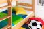 Etagenbett + Ausziehbett für Kinder 90 x 200 cm | Massivholz: Buche | Natur Lackiert | inkl. Bettkasten | umbaubar in 2 Einzelbetten | inkl. Rollroste Abbildung