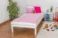 Bettrahmen für Kinder / Kinderbett 90 x 200 cm | Massivholz: Kiefer | Weiß Lackiert Abbildung