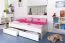 Bettrahmen für Kinder / Kinderbett 90 x 200 cm | Massivholz: Buche | Weiß Lackiert | inkl. 2 Schubladen und Lattenrost | besonders hohe Qualität Abbildung