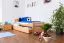 Kinderbett 90 x 200 cm mit Ausziehbett/Bettkasten 90 x 190 cm als Gästebett | Massivholz: Buche | Natur Lackiert | inkl. 2. Liegeplatz 90 x 190 cm ausziehbar und 2 Rollrost Abbildung