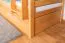 Etagenbett + Bettkasten für Jugendliche 90 x 200 cm | Massivholz: Buche | Natur Lackiert | umbaubar in 2 Einzelbetten | inkl. Bettkasten | inkl. Rollroste Abbildung