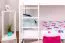 90 x 200 cm Etagenbett mit Stauraum / 2 Schubkästen für Kinder Massivholz: Buche | Weiß Lackiert | umbaubar in 2 Einzelbetten | Premium-Qualität | inkl. Rollroste Abbildung