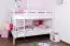Etagenbett für Kinder 120 x 200 cm | Massivholz: Buche | Weiß Lackiert | umbaubar in 2 Einzelbetten | inkl. Rollroste Abbildung