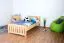 Kinderbett 100 x 200 cm | Massivholz: Kiefer | Natur Lackiert Abbildung