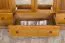 162 cm breiter Kleiderschrank mit 4 Türen, 8 Fächern und 3 Schubladen aus Massiv-Holz | Farbe: Eiche Rustikal | Tiefe: 60 cm Abbildung