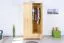 Kleiderschrank | 2 Drehtüren | 1 Schublade | 1 Fach | mit Kleiderstange | 102 cm breit | Massivholz | Farbe: Natur Abbildung